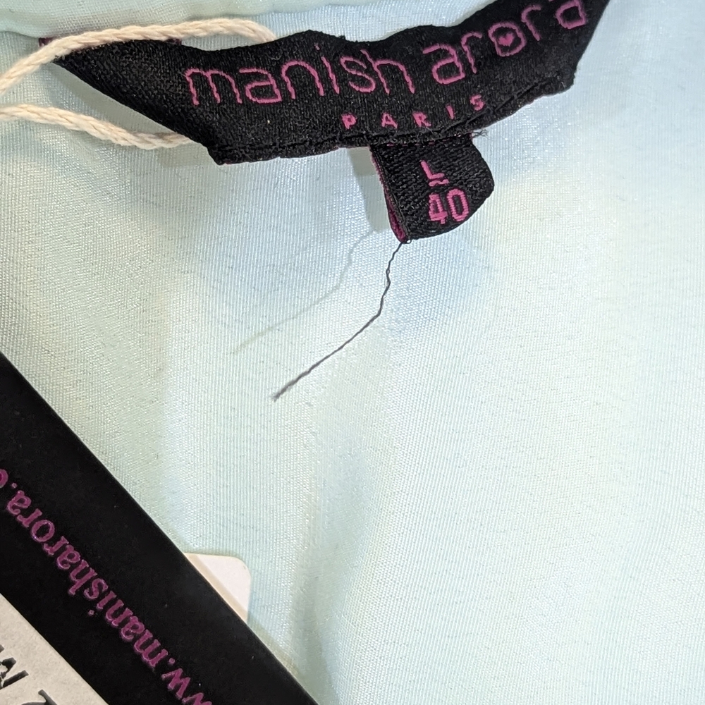 Manish Arora Elegant Mint Green (Seafoam) Women's Maxi Skirt With Beads & Pearls - Picture 15 of 16